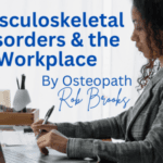 Graphic showing a woman working at a desk