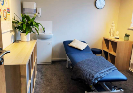Treatment room in The Bridge Centre for Natural Health, Derby